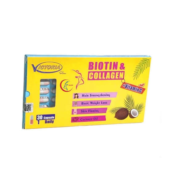 قرص لاغری ویکتوریا بیوتین کلاژن Victoria Slim Biotin Collagen | چربی‌سوز و تقویت پوست و مو – ۳۰ عددی اصل و اورجینال